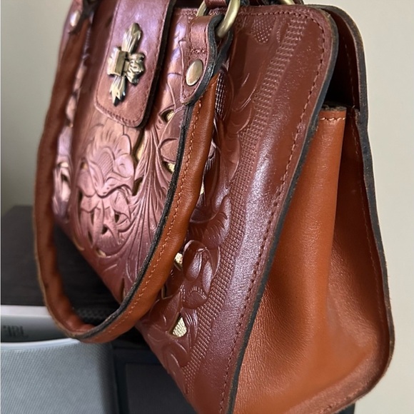 Patricia Nash Rosina Cut Out Tooled Leather Handbag EUC - Picture 8 of 11